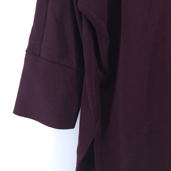 Weekenders Womens Maroon Cowl Neck SweaterTunic Split Hemline Cropped Sleeve L - Picture 4 of 11